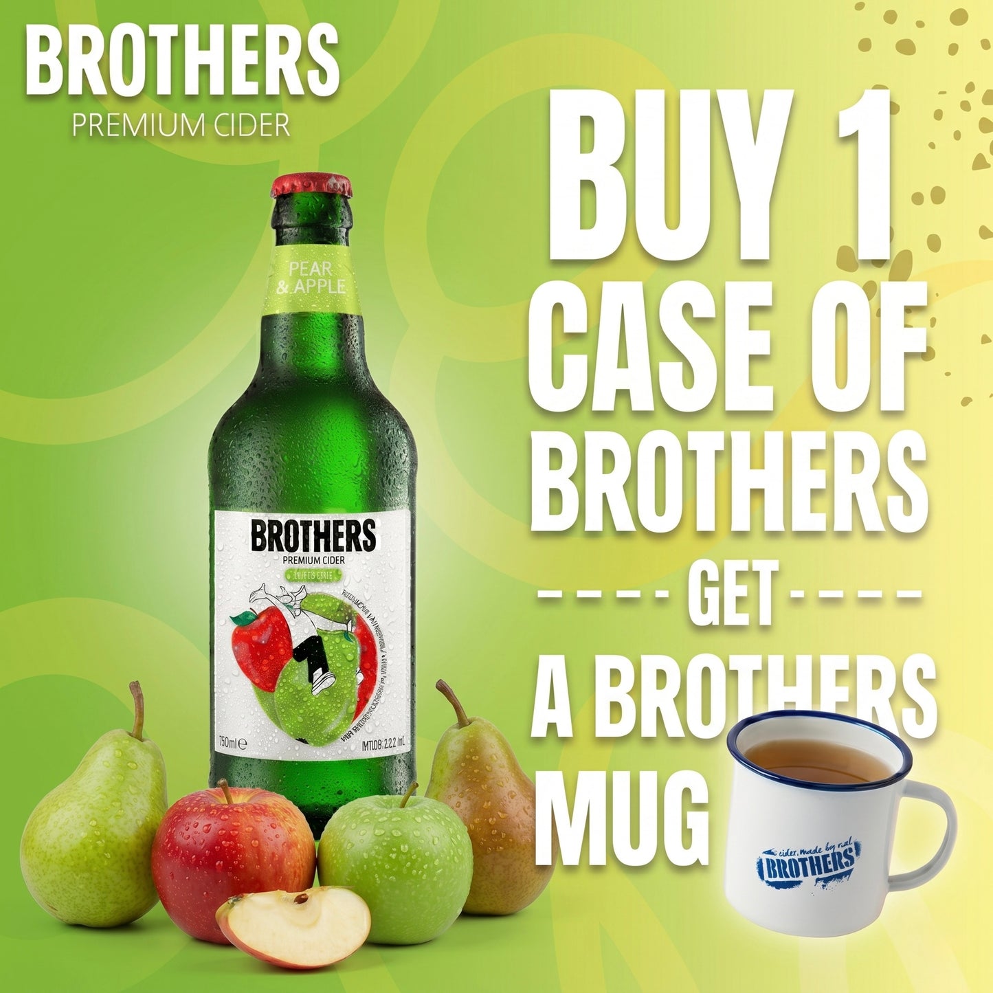 Brothers Pear & Apple English Cider Bottle 12x500ml 4.0%