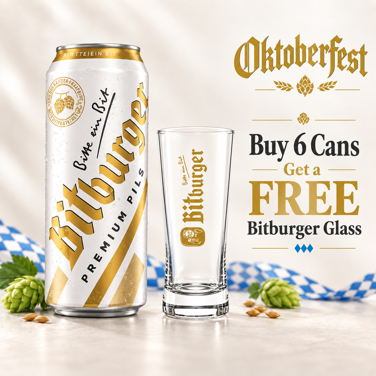 Bitburger Pilsner Can 6x500ml 4.8%| TIME2DRINK