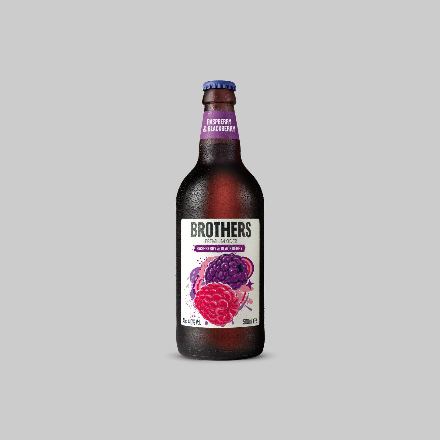 Brothers Raspberry & Blackberry English Cider Bottle 500ml 4.0% | TIME2DRINK