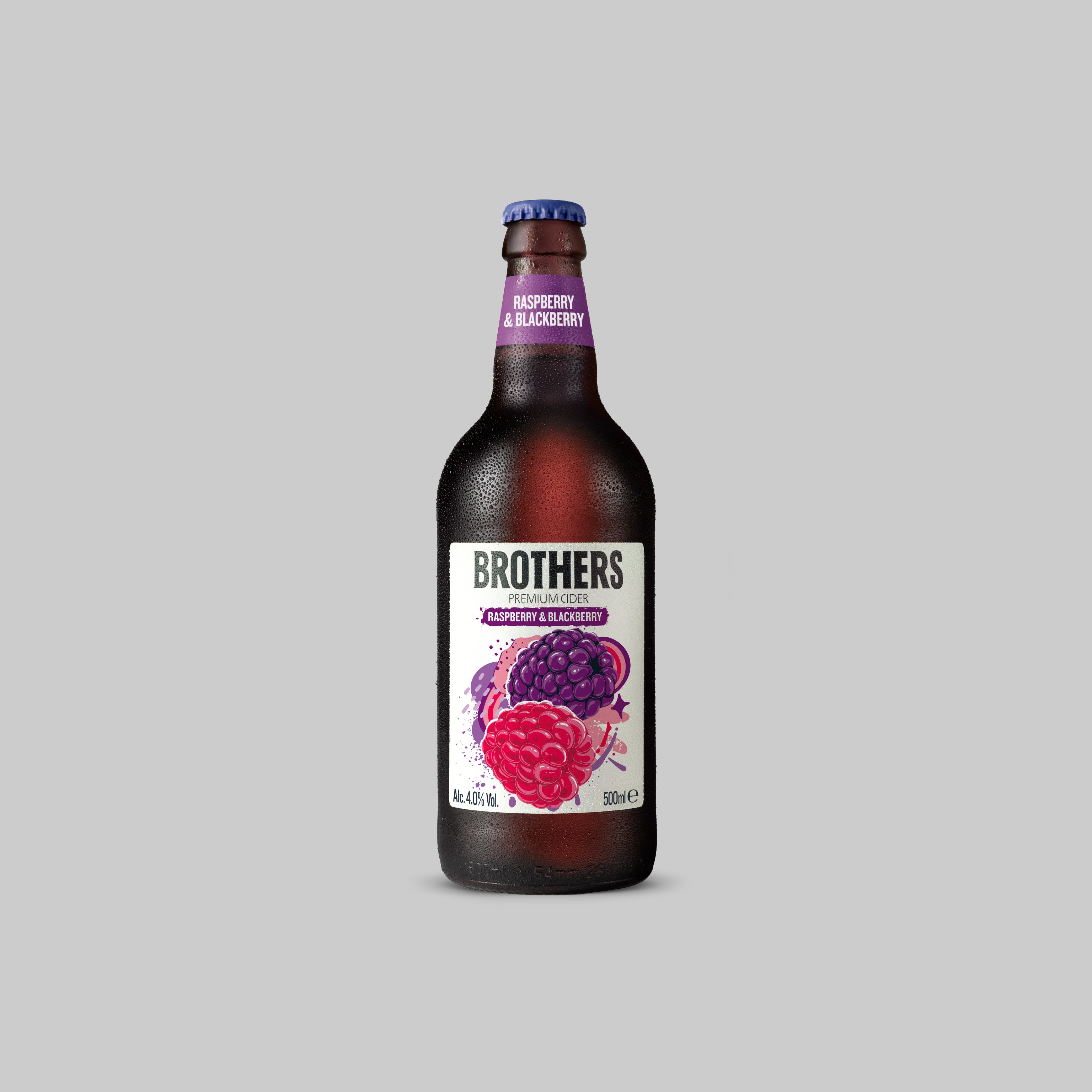 Brothers Raspberry & Blackberry English Cider Bottle 500ml 4.0% | TIME2DRINK