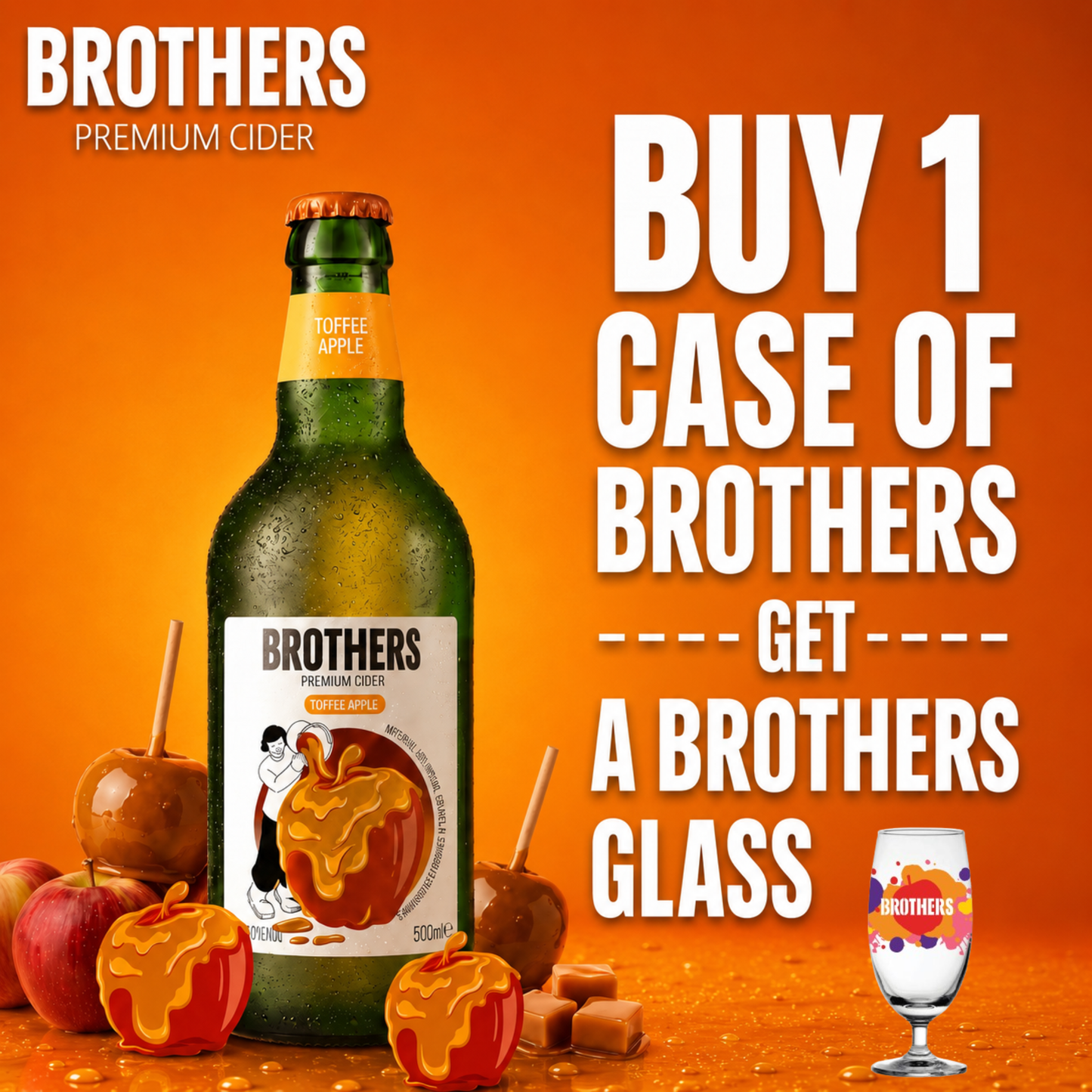 Brothers Toffee Apple English Cider Bottle 12x500ml 4.0% | TIME2DRINK