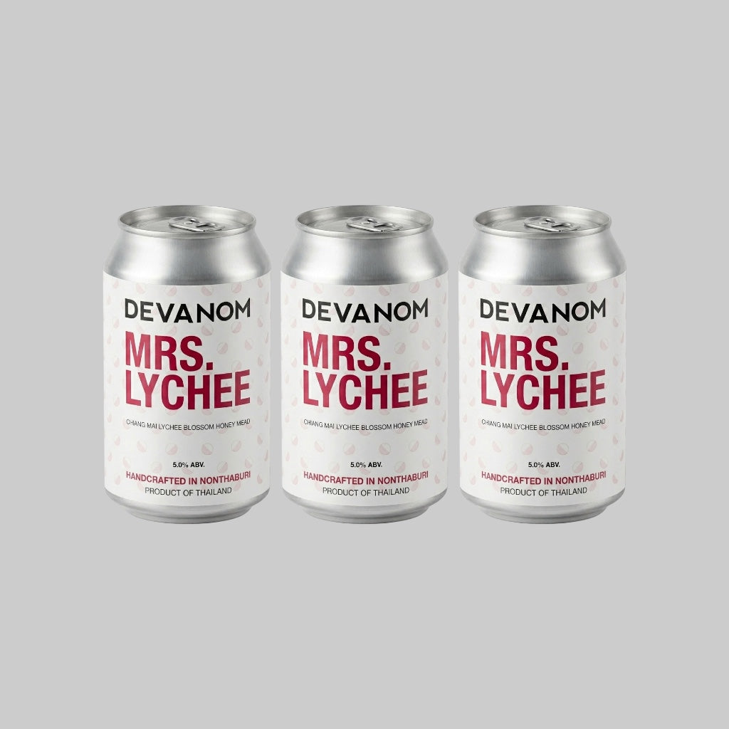 Devanom Mrs. Lychee Honey Mead Can 330ml 5.0% (Pack of 3) | TIME2DRINK