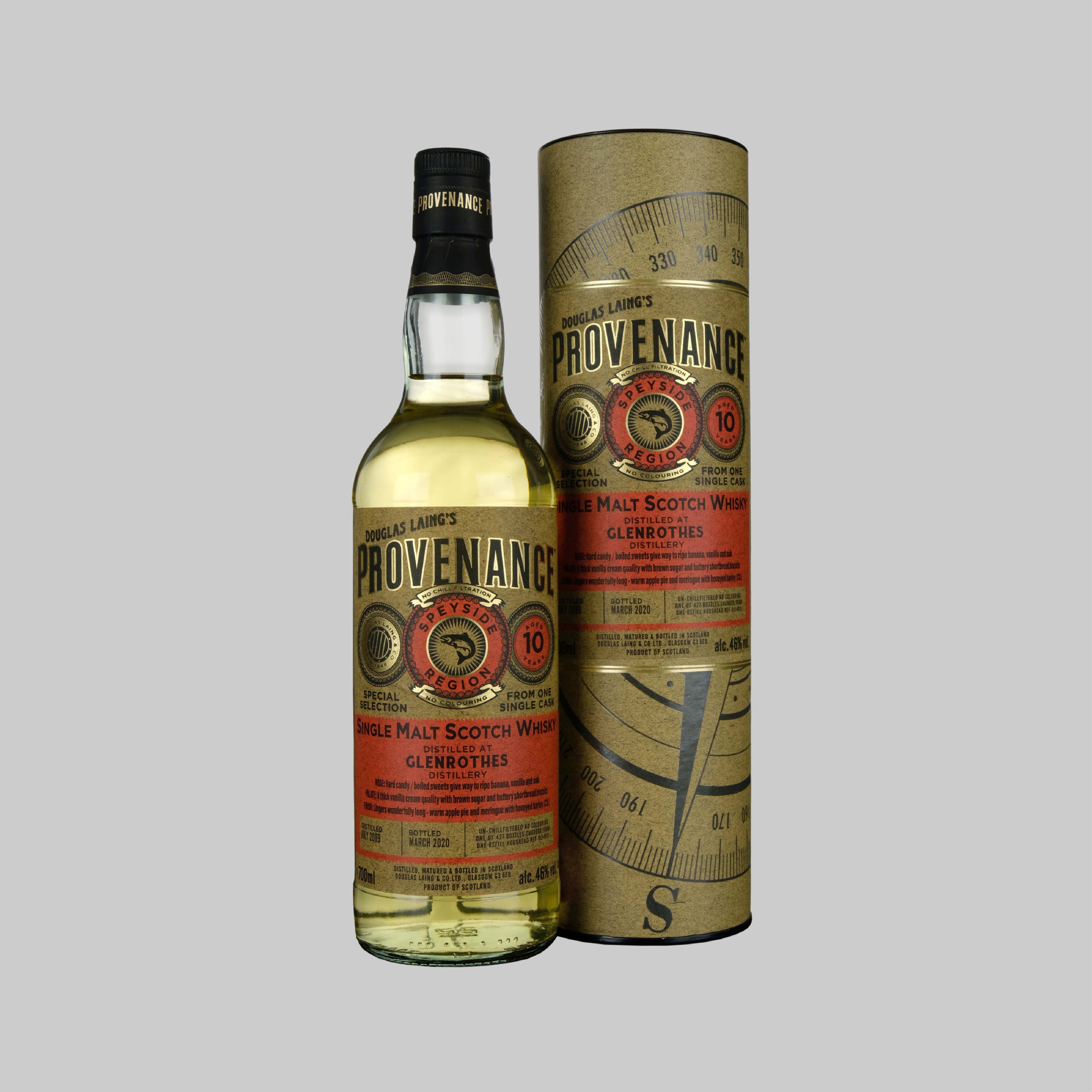 Douglas Laing Provenance Glenrothes 9 Years Single Malt Scotch Whisky 700ml 46.0% | TIME2DRINK