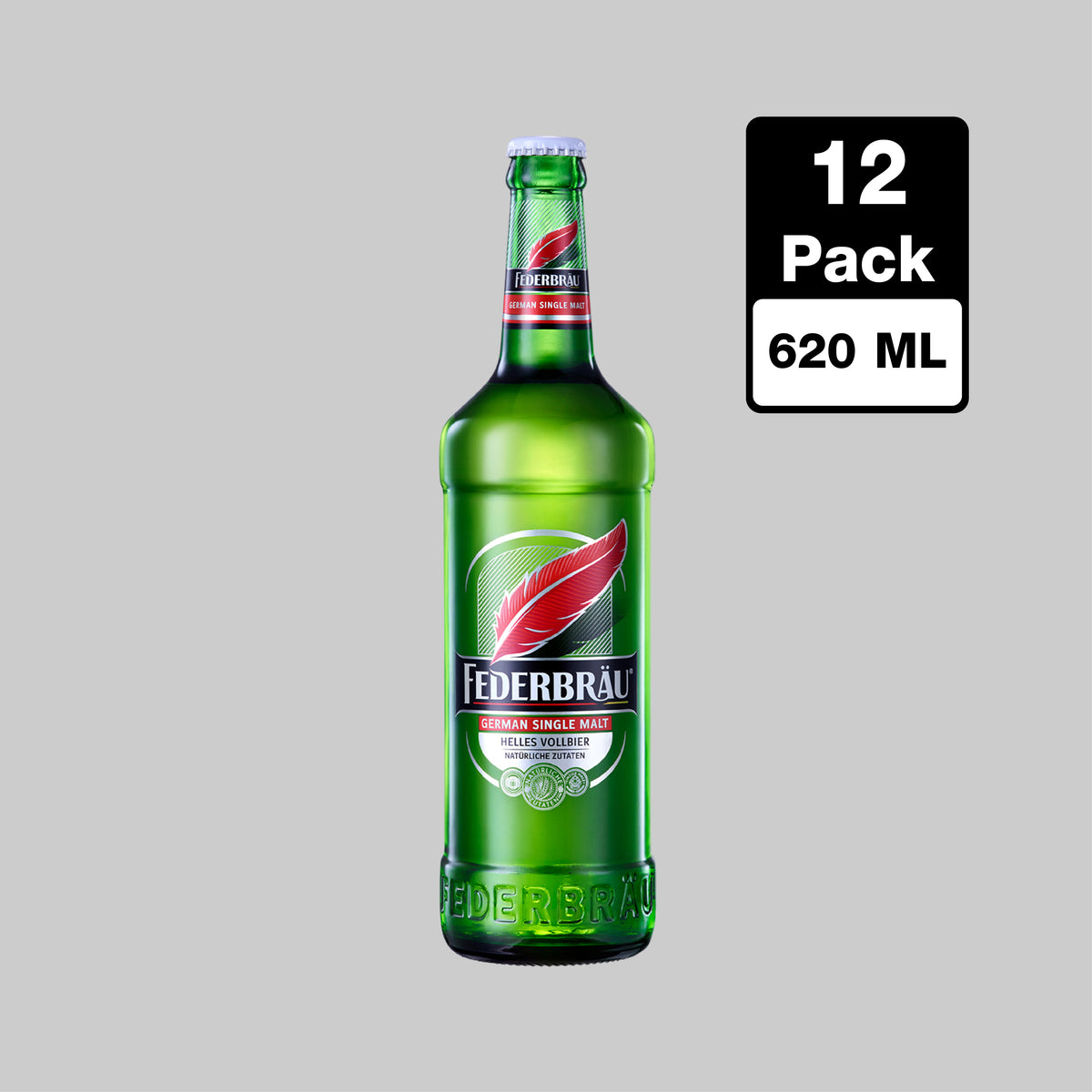 Federbräu German Single Malt Beer Large Bottle 12x620ml 5.0% | TIME2DRINK