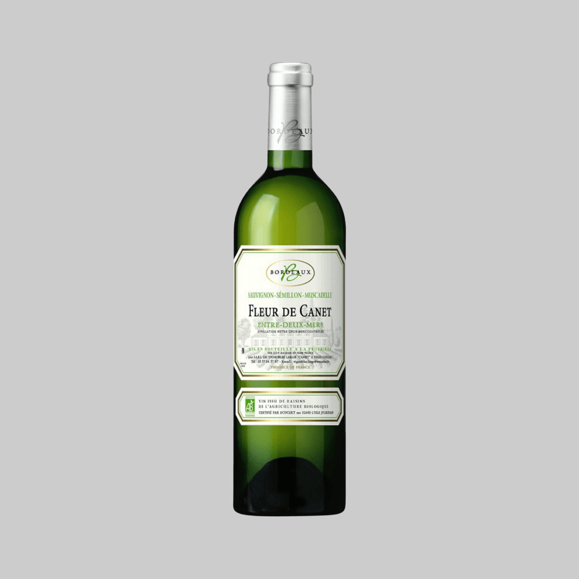 Fleur de Canet AOC Entre-Deux-Mers Organic White 2023 Bottle 750ml 12.0% | TIME2DRINK