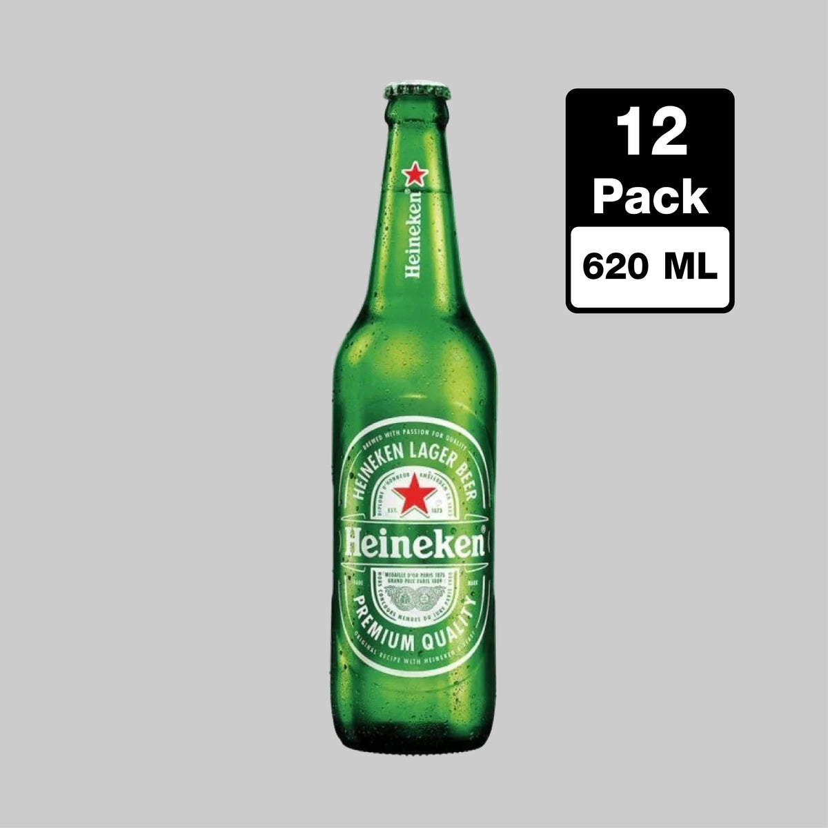 Heineken Beer Large Bottle 12x620ml 5.0% - TIME2DRINK