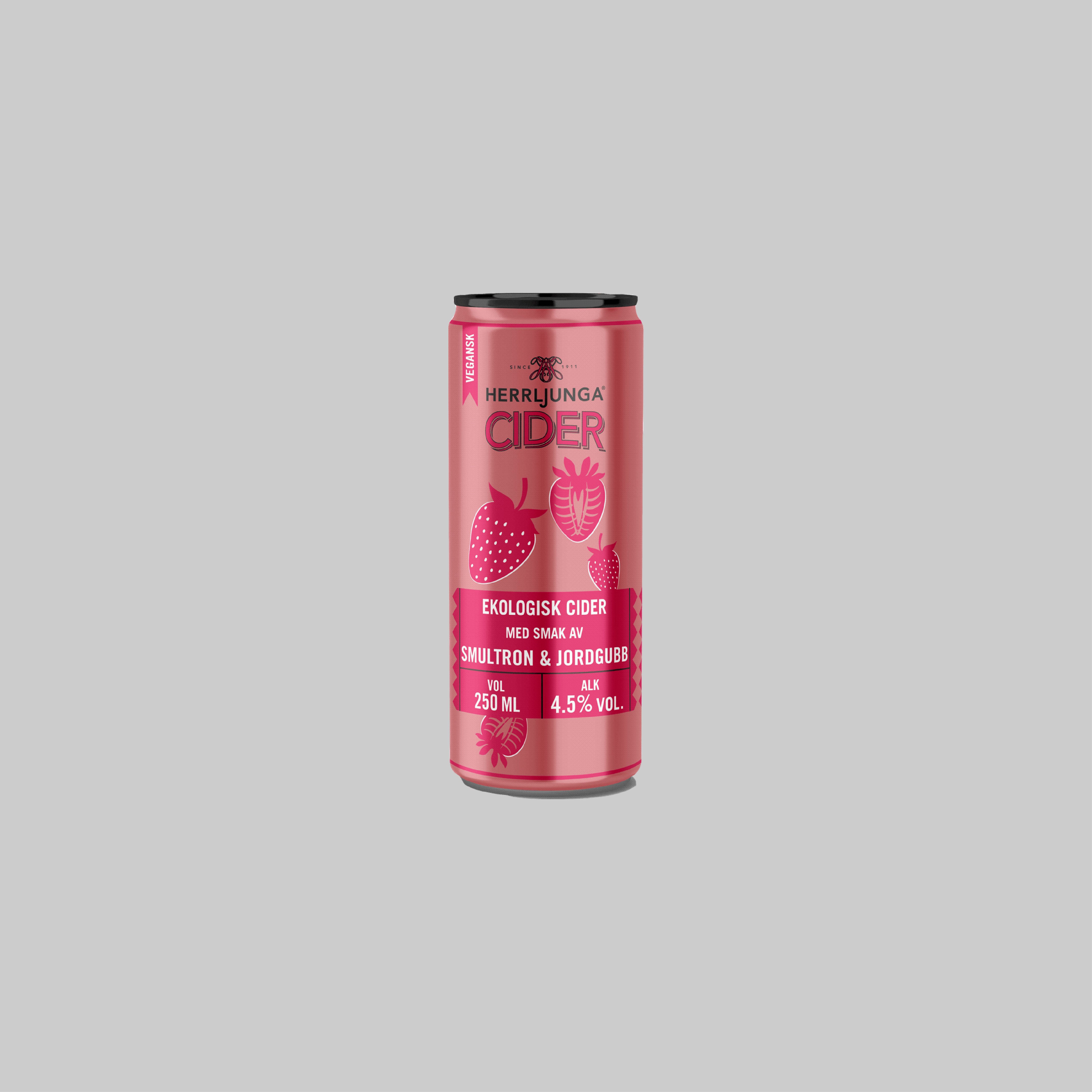 Herrljunga Ekologisk Cider Smultron & Jordgubb Can 250ml 4.5% | Time2Drink