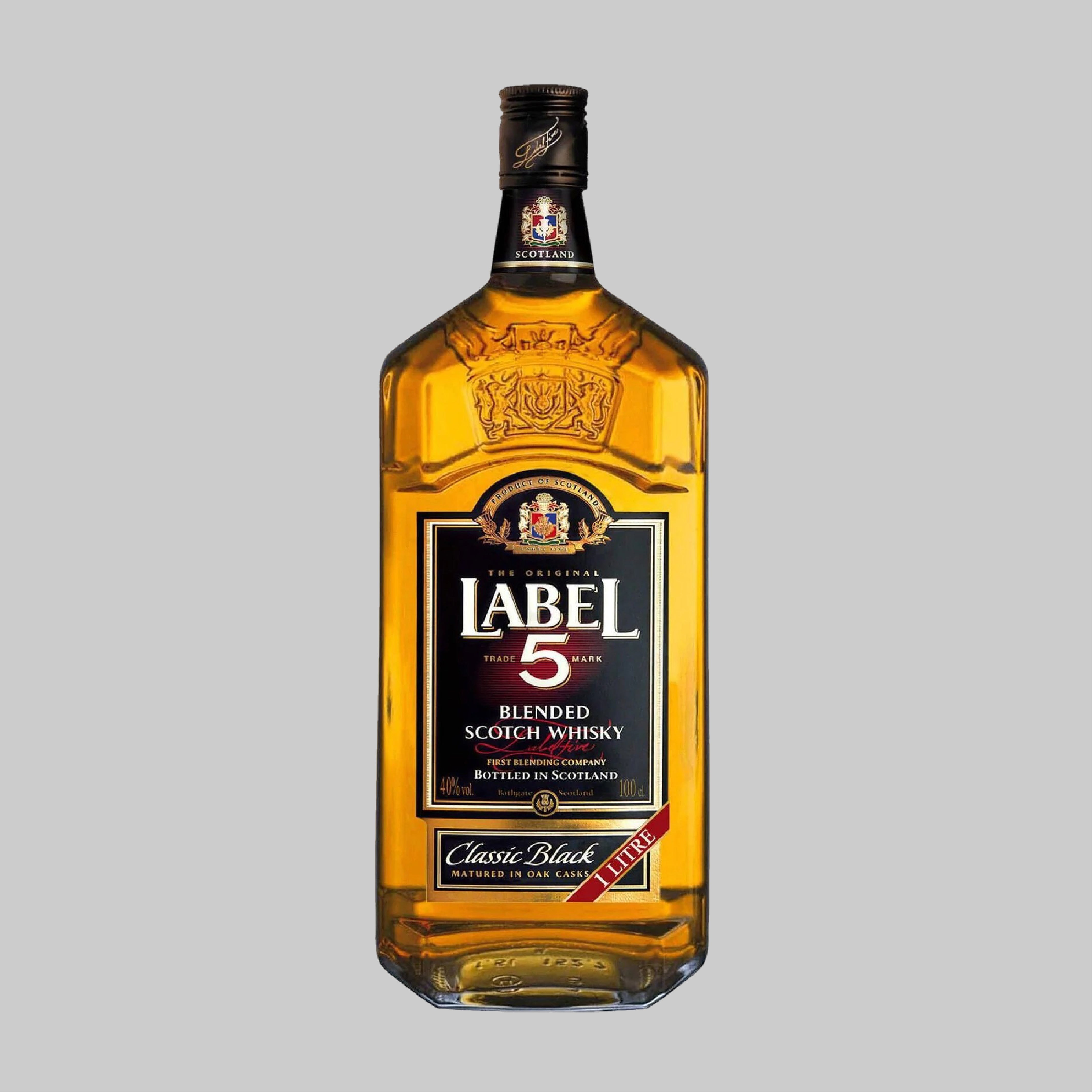 Label 5 Classic Black Blended Scotch Whisky 1000ml 40.0% | TIME2DRINK