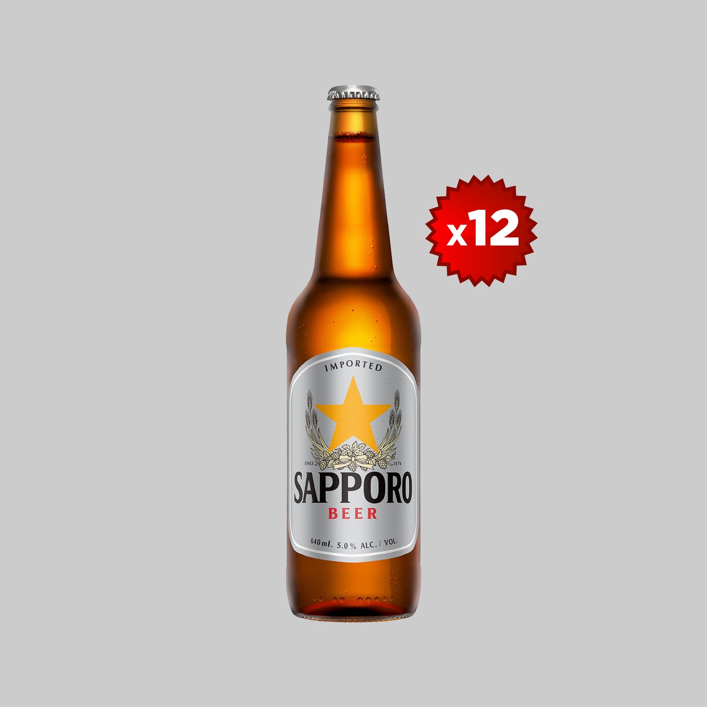 Sapporo Premium Lager Bottle 12x640ml 4.9% | TIME2DRINK