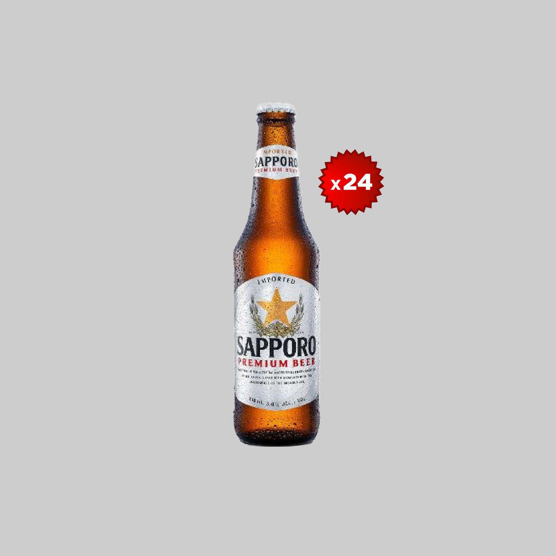 Sapporo Premium Lager Bottle 24x330ml 4.9% | TIME2DRINK