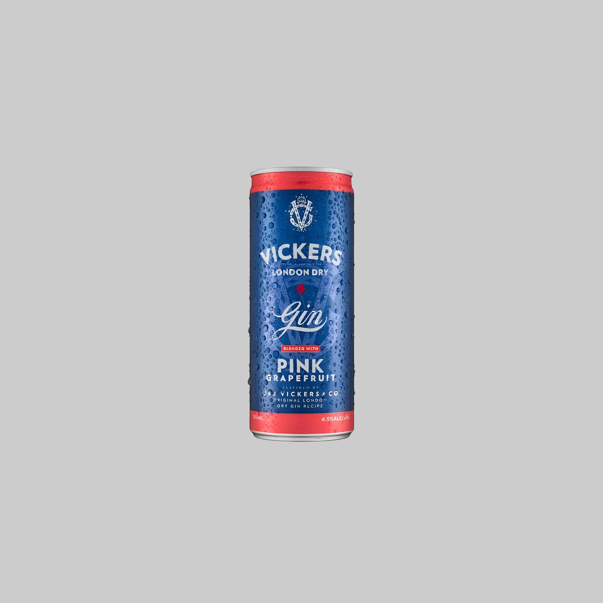 Vickers Gin With Pink Grapefruit Can 250ml 4.9% - Time2Drink