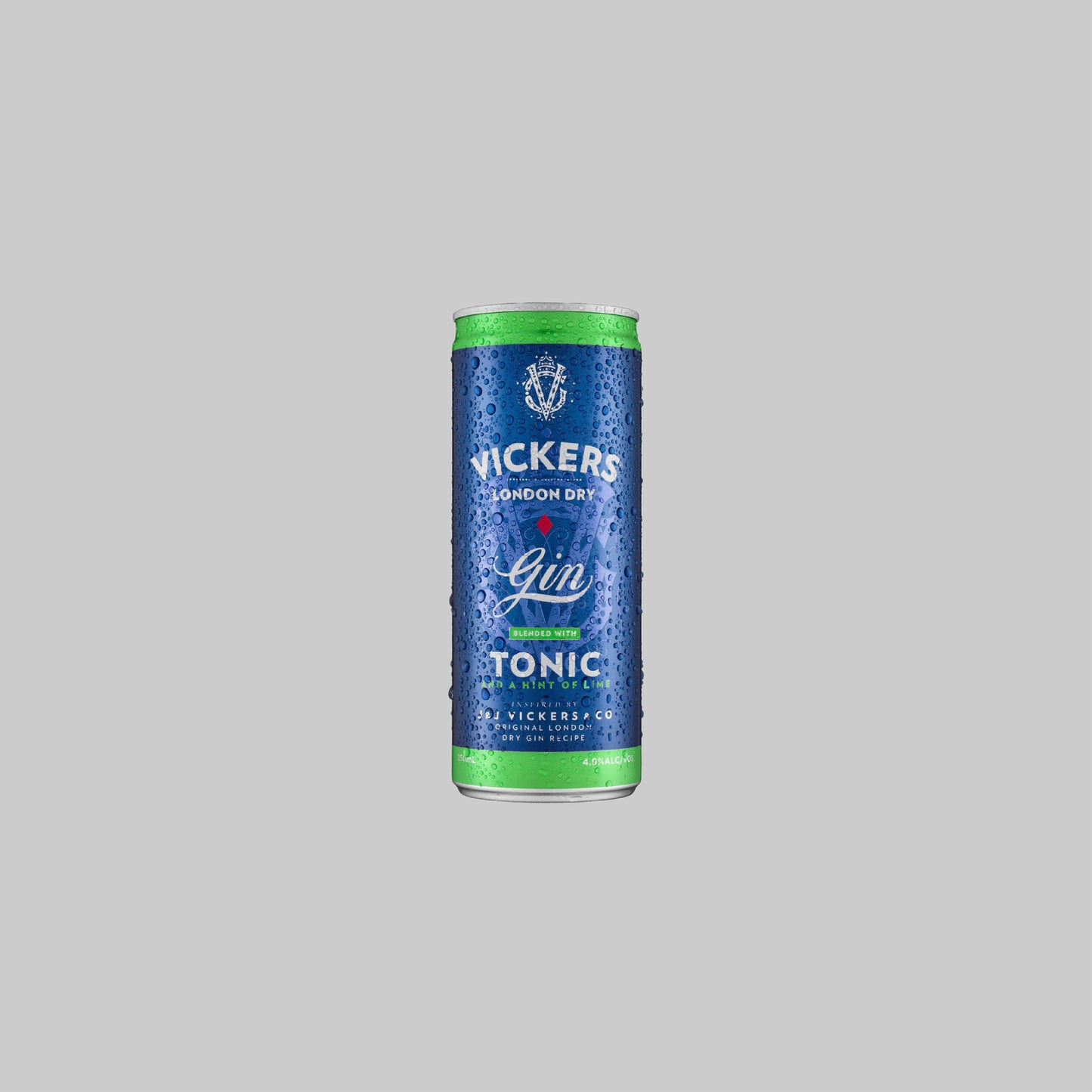 Vickers Gin With Tonic & Lime Can 250ml 4.9% - Time2Drink
