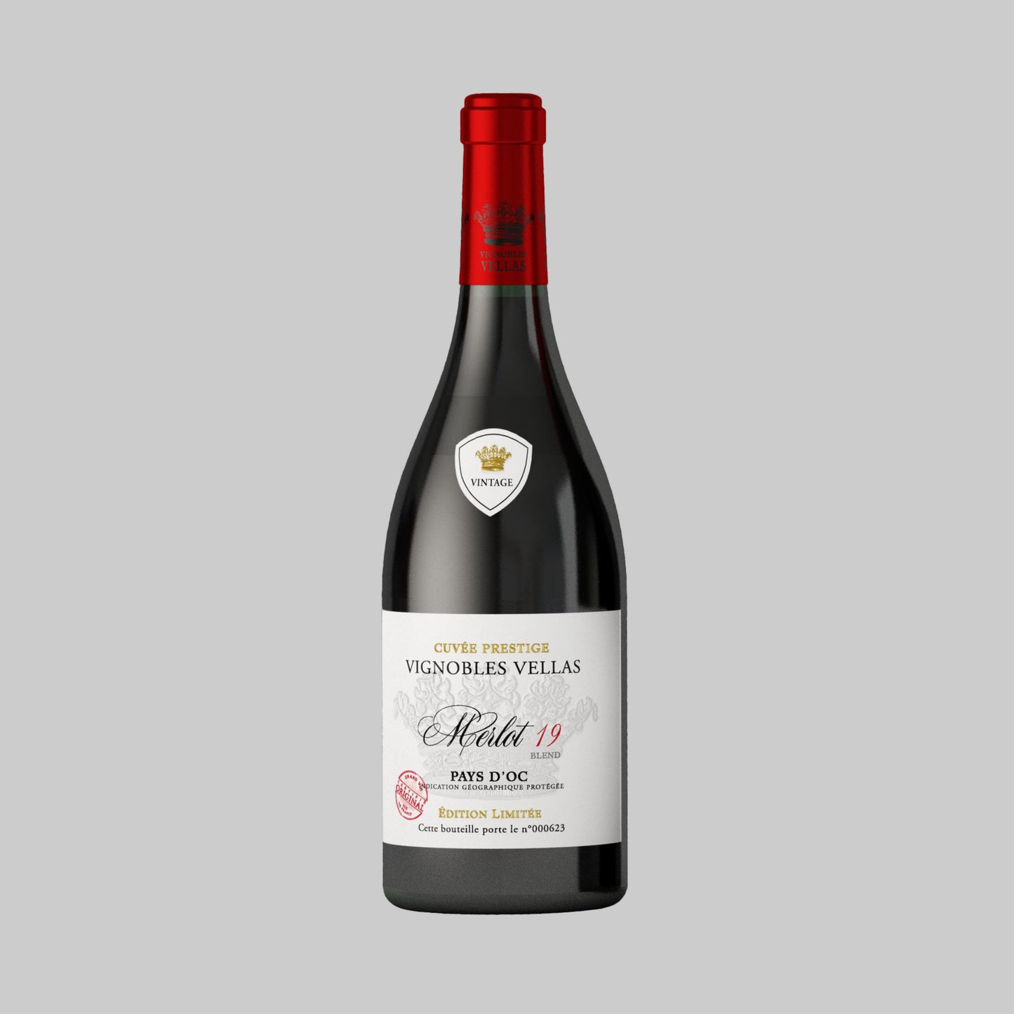 Vignobles Vellas Cuvée Prestige Merlot 19 Blend Pays d'Oc 750ml 15% - Time2Drink